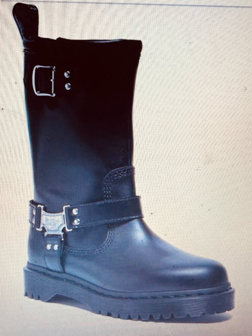 DR. MARTENS ANISTONE HI LEATHER BIKER BOOTS - SZ 9